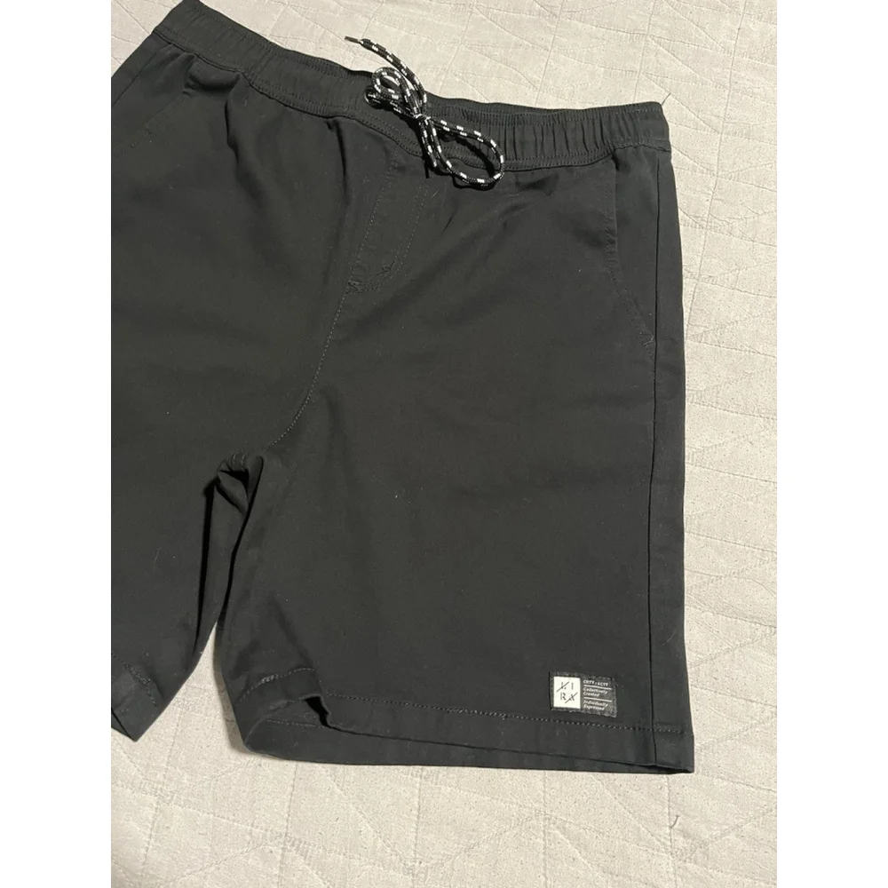 CRTV SCTY Shorts Mens M 30 Black Chino Elastic Waist